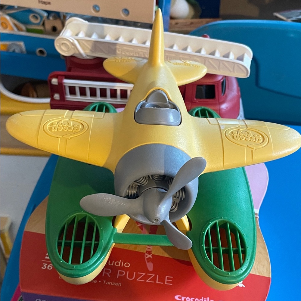 Yellow & Green Toy Seaplane for Kids - Unbranded